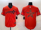 Men's Houston Astros Team Big Logo Orange 2025 City Connect With Texas Patch Limited Stitched Jersey,baseball caps,new era cap wholesale,wholesale hats